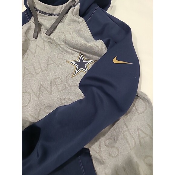 Nike ThermaFit Dallas Cowboy NFL Team Apparel Pullover Hoodie Blue Gray Fleece S - Picture 9 of 13
